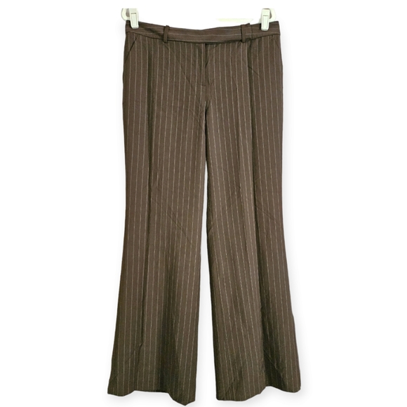 NWOT Talbots brown pinstripe Heritage wool blend trousers pants Womens 12 - Picture 3 of 9